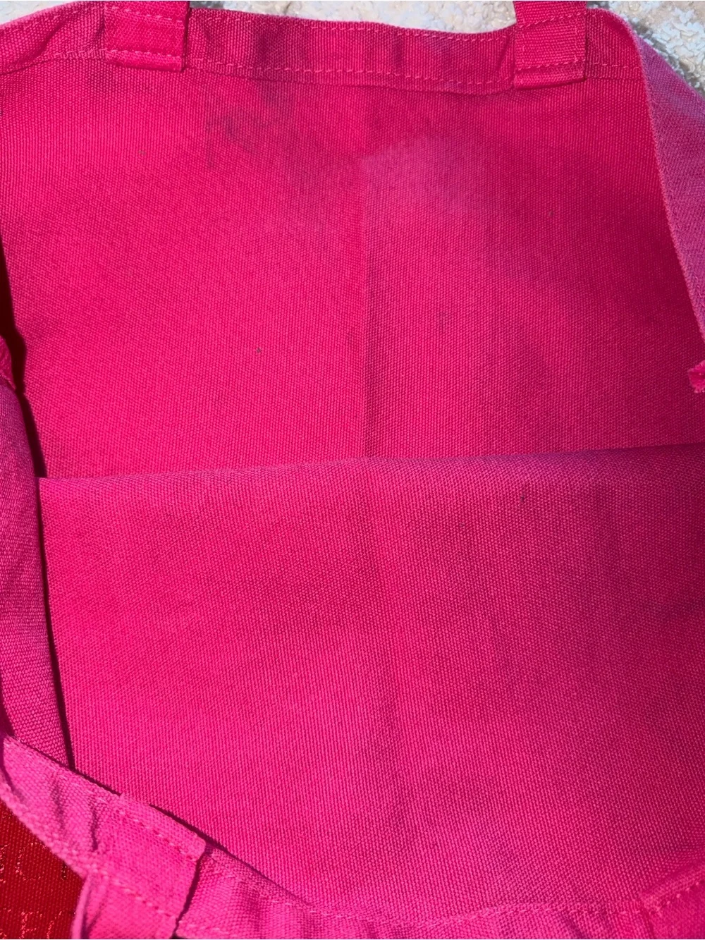 Victoria's Secret Hot Pink and Red Canvas Tote